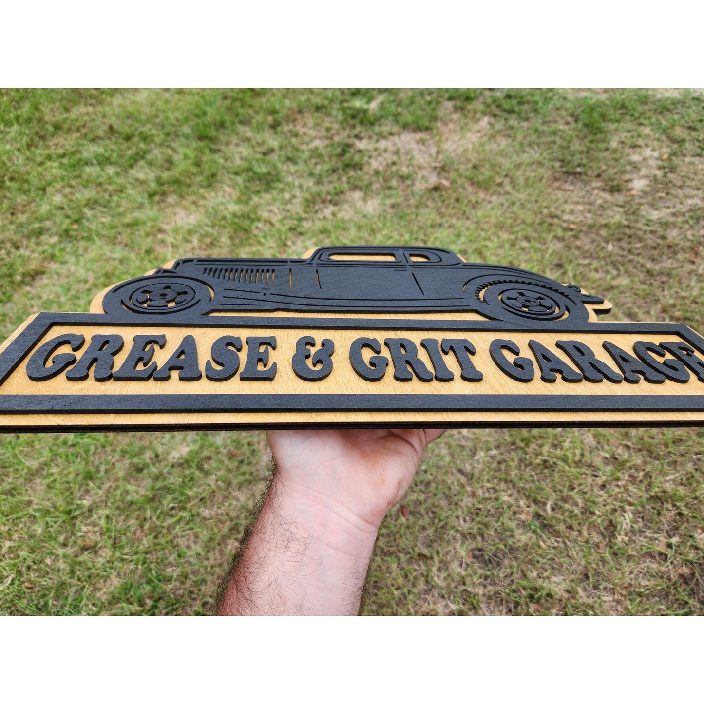 Personalized 1930s Ford Coupe Hot Rod Garage Sign