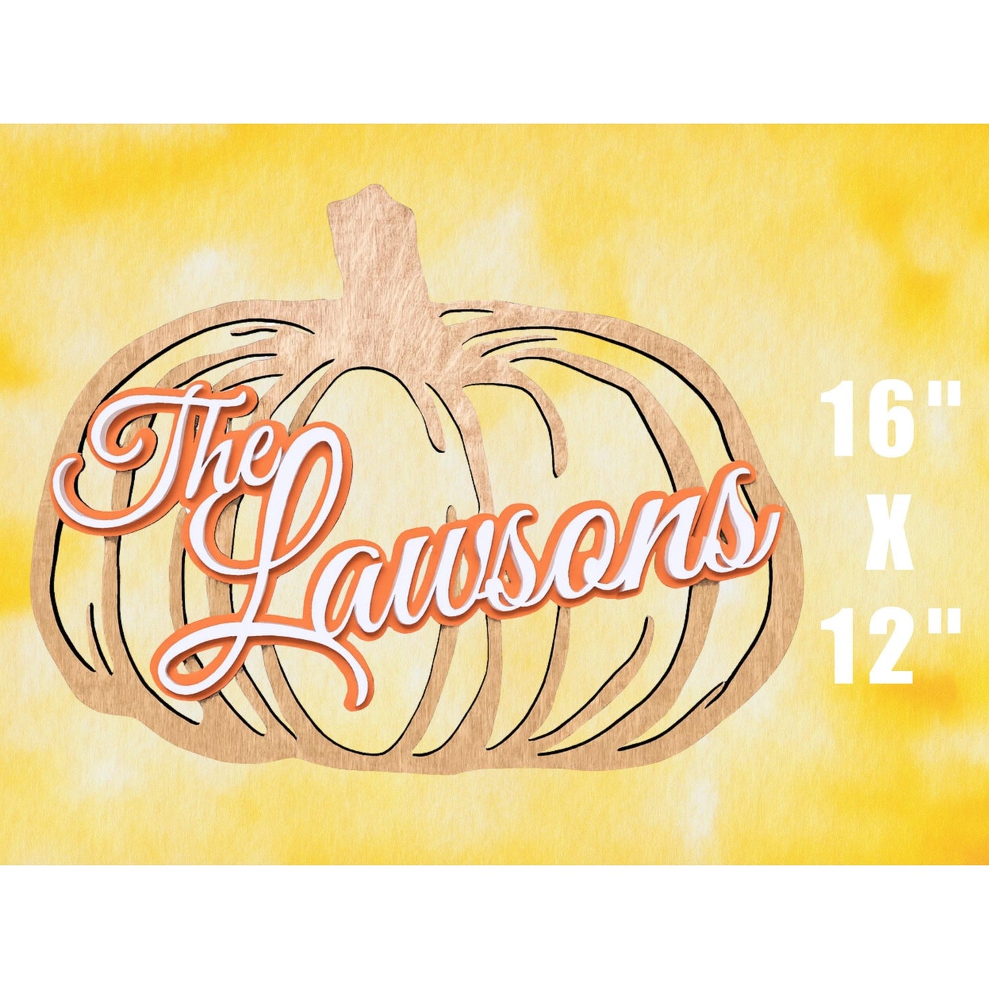 Personalized Rustic Pumpkin Family Name Sign: Fall Wooden Decor