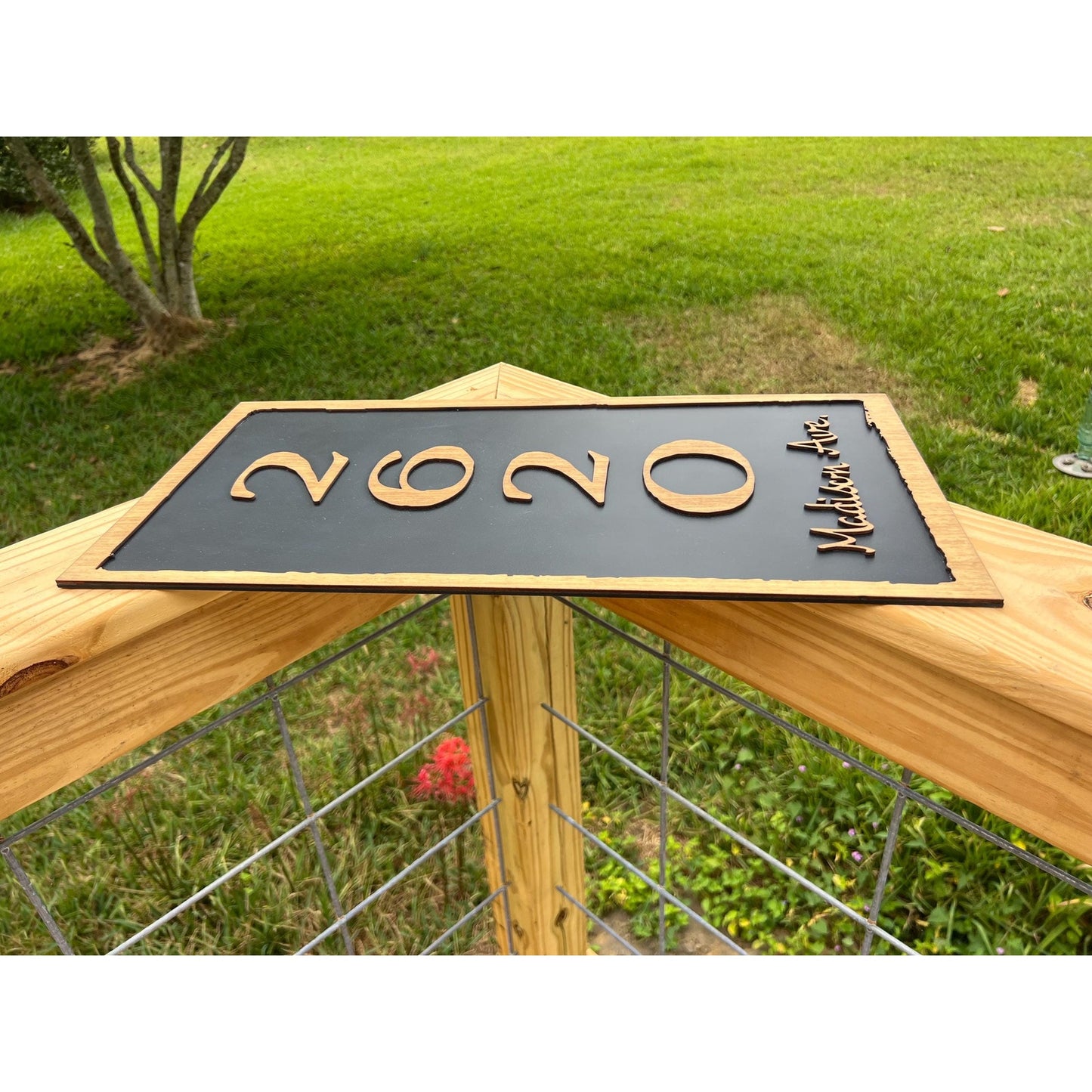 Rustic Wooden House Number Sign Personalized Address Plaque Custom Street Name Outdoor Home Decor Porch Wall