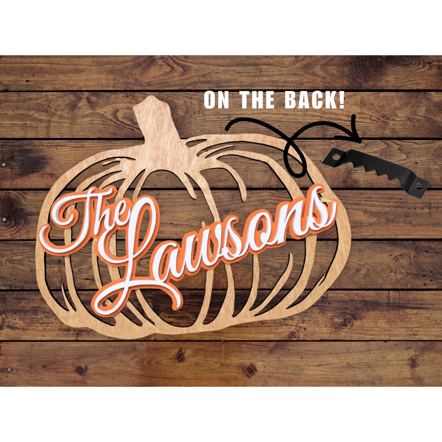Personalized Rustic Pumpkin Family Name Sign: Fall Wooden Decor