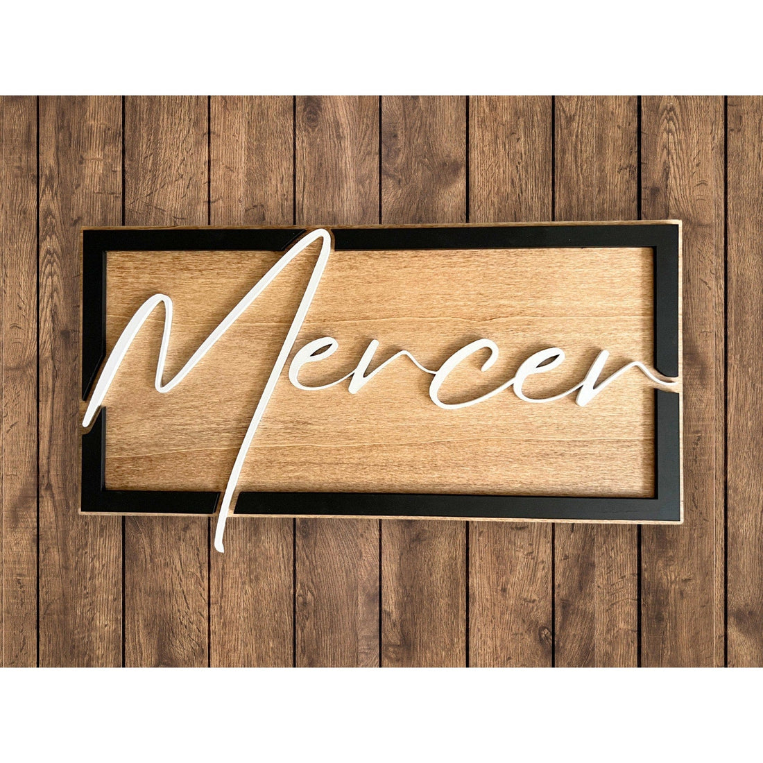 Personalized wooden family name sign
