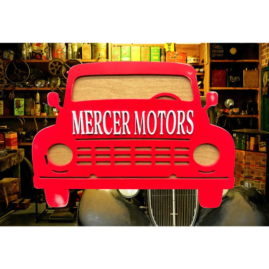 Vintage Wooden Truck Sign Personalized Rustic Wall Decor Custom Classic Car Business Name Plaque