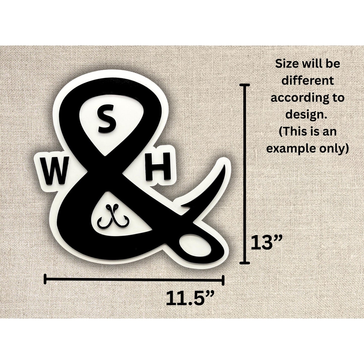 Custom Laser Cut Wood Logo Sign: Rustic Modern Business Decor (13x11.5 inches)