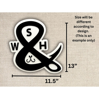 Custom Laser Cut Wood Logo Sign: Rustic Modern Business Decor (13x11.5 inches)