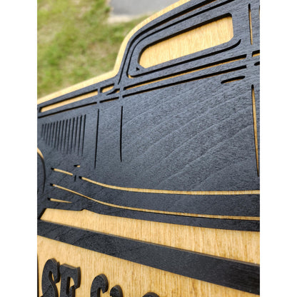 Personalized 1930s Ford Coupe Hot Rod Garage Sign