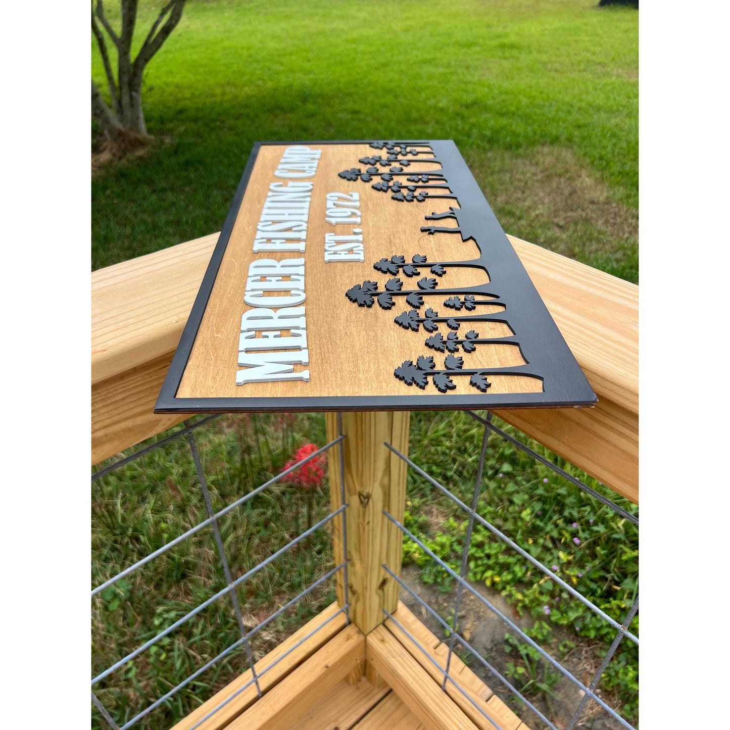 Custom Fishing Camp Sign | Personalized Cabin Lake House River Camp Sign | Rustic Outdoor Lodge Decor with Family Name & Est. Year