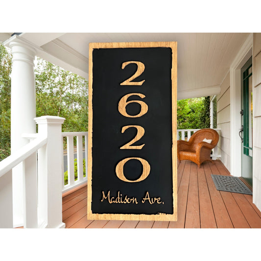 Rustic Wooden House Number Sign Personalized Address Plaque Custom Street Name Outdoor Home Decor Porch Wall