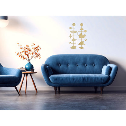 Mid Century Modern Abstract Wall Decor, Geometric Wood Art, Minimalist Stained Design