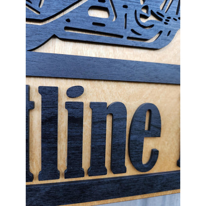 Personalized Biker Sign | Custom Motorcycle Garage Wall Decor | Skeleton Chopper Man Cave Sign | Gift for Biker or MC Club