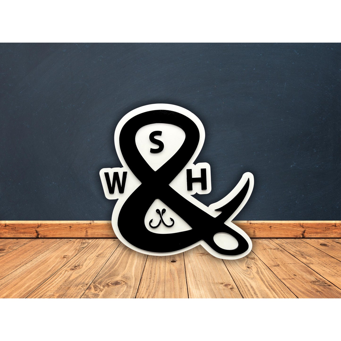 Custom Laser Cut Wood Logo Sign: Rustic Modern Business Decor (13x11.5 inches)