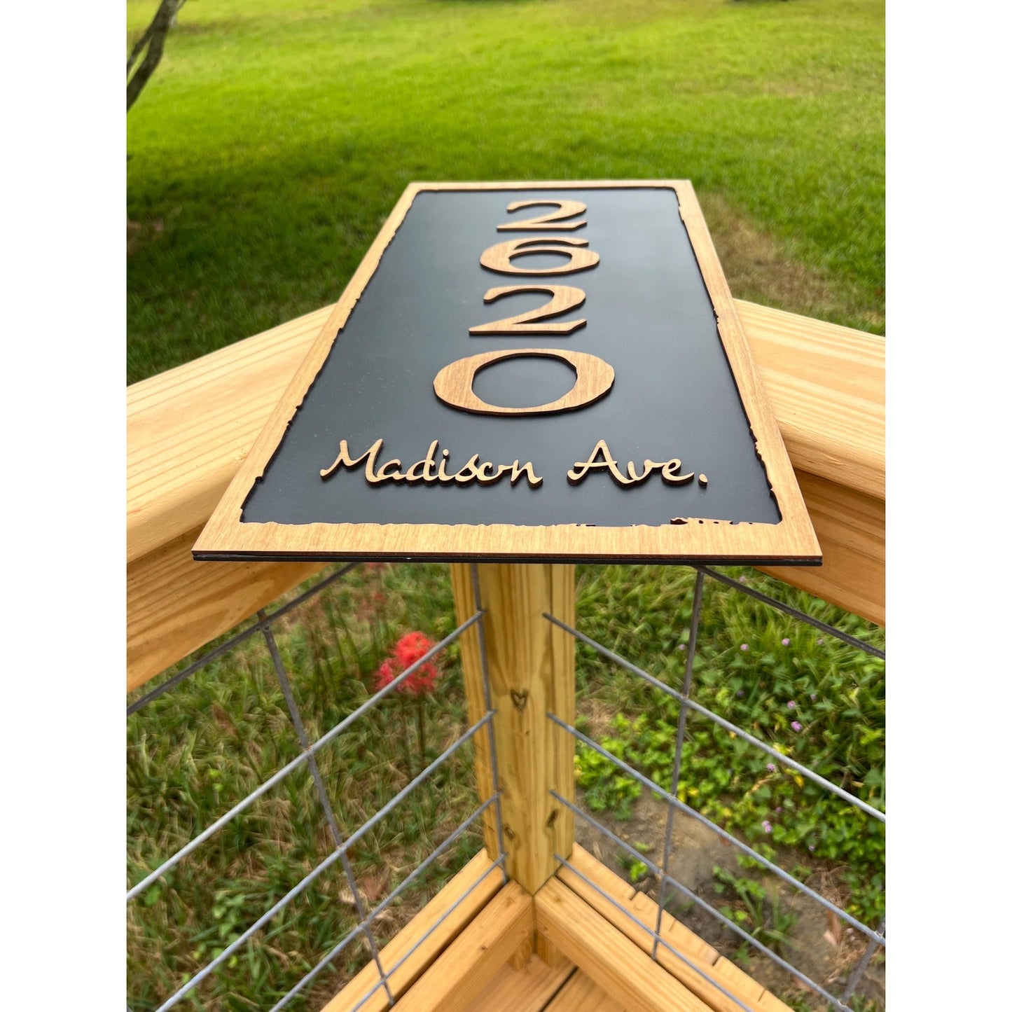 Rustic Wooden House Number Sign Personalized Address Plaque Custom Street Name Outdoor Home Decor Porch Wall