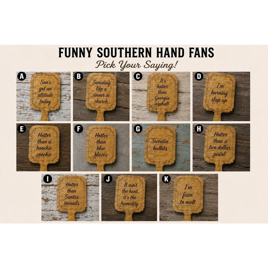 Funny Southern Hand Fan, Southern Saying Fan, Wooden Festival Fan, Country Humor Fan, Pool Party Fan, Summer Gift, Personalized Fan