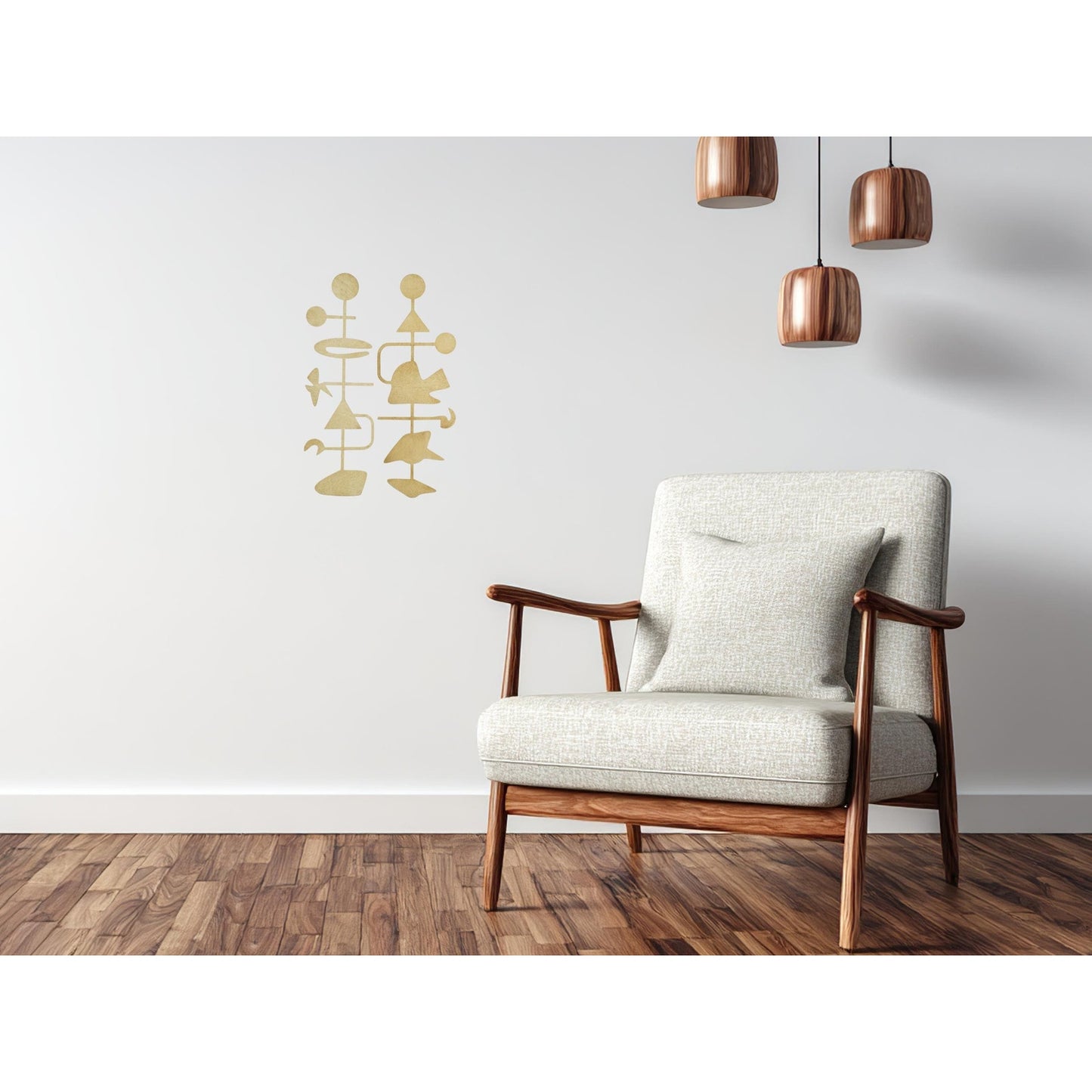 Mid Century Modern Abstract Wall Decor, Geometric Wood Art, Minimalist Stained Design