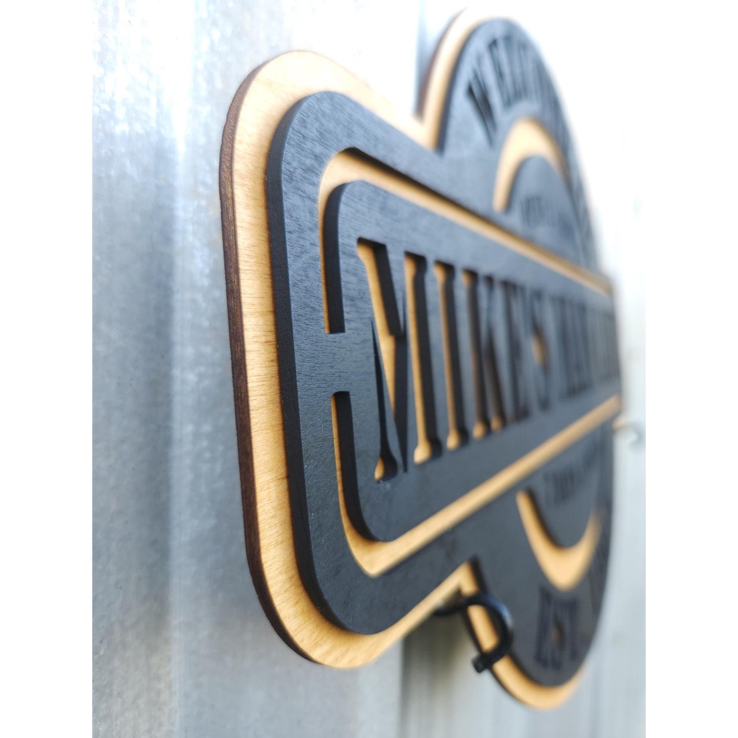 Personalized Man Cave Name Sign | Custom Mancave Last Name Wall Signs