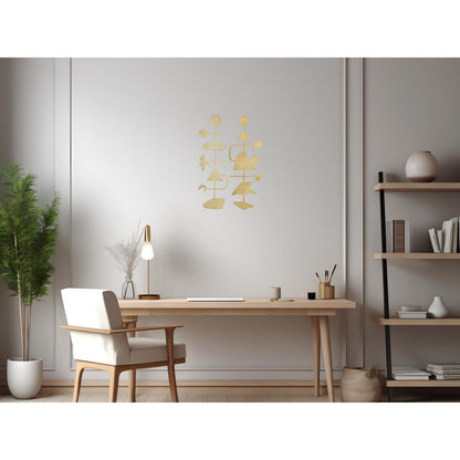 Mid Century Modern Abstract Wall Decor, Geometric Wood Art, Minimalist Stained Design