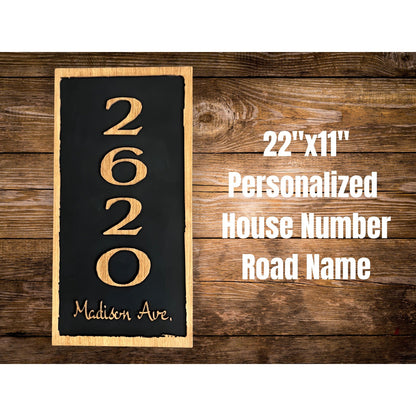 Rustic Wooden House Number Sign Personalized Address Plaque Custom Street Name Outdoor Home Decor Porch Wall