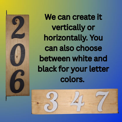 Weather Resistant Custom Wooden House Number Sign Outdoor Address Numbers Plaque Vertical or Horizontal Wood Mailbox Sign Modern Rustic Yard