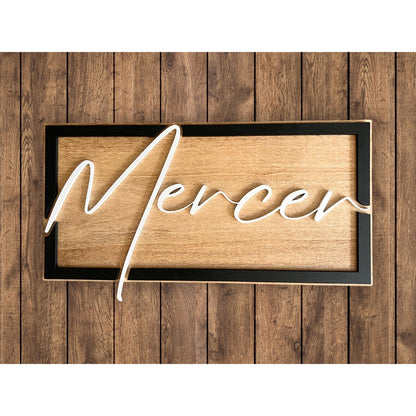 Personalized Wooden Family Name Sign Rustic Last Name Wall Decor Custom Gift