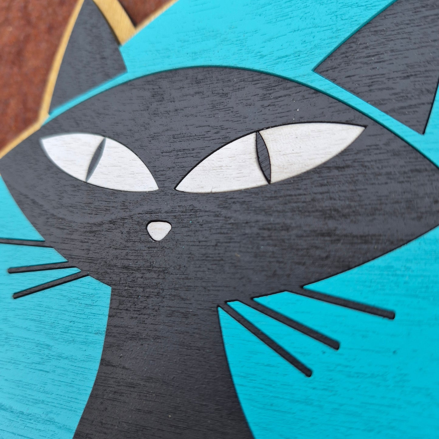 Wholesale Mid Century Modern Atomic Black Cat Wall Art