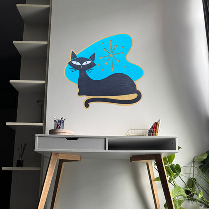Wholesale Mid Century Modern Atomic Black Cat Wall Art