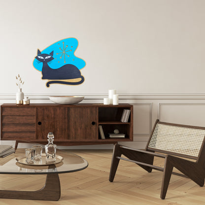 Wholesale Mid Century Modern Atomic Black Cat Wall Art