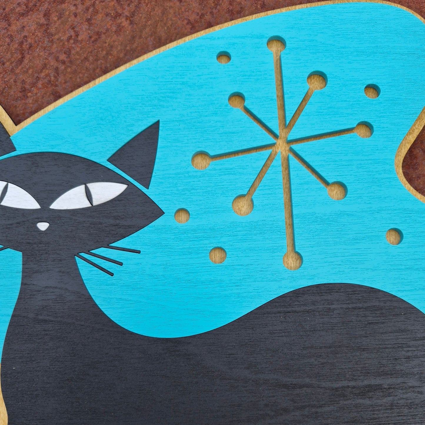 Wholesale Mid Century Modern Atomic Black Cat Wall Art