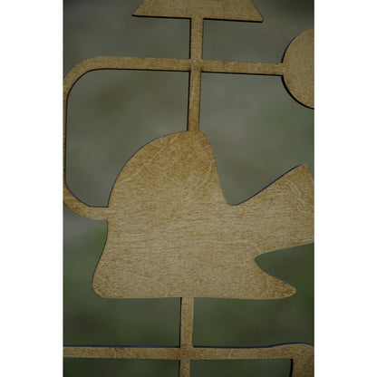 Mid Century Modern Abstract Wall Decor, Geometric Wood Art, Minimalist Stained Design