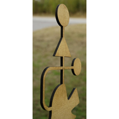 Mid Century Modern Abstract Wall Decor, Geometric Wood Art, Minimalist Stained Design