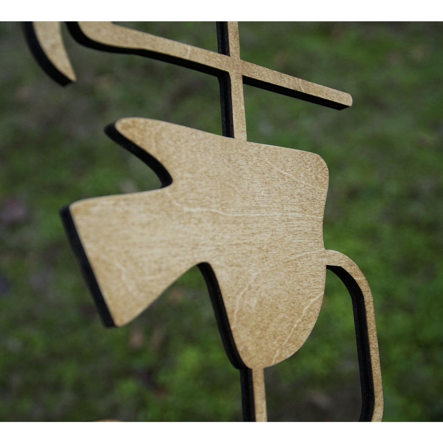 Mid Century Modern Abstract Wall Decor, Geometric Wood Art, Minimalist Stained Design