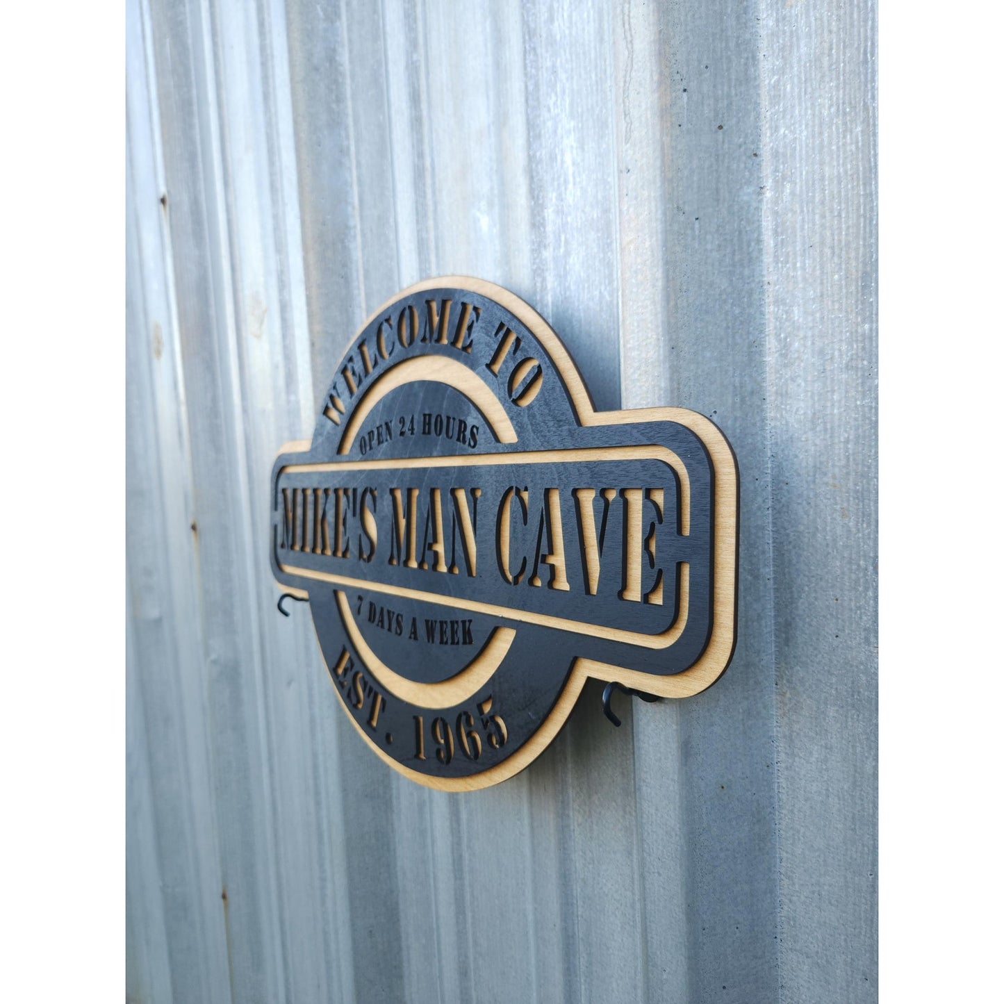 Personalized Man Cave Name Sign | Custom Mancave Last Name Wall Signs