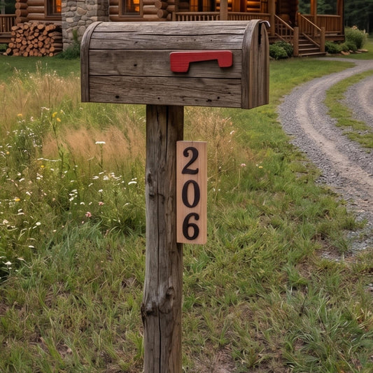 Weather Resistant Custom Wooden House Number Sign Outdoor Address Numbers Plaque Vertical or Horizontal Wood Mailbox Sign Modern Rustic Yard