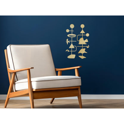 Mid Century Modern Abstract Wall Decor, Geometric Wood Art, Minimalist Stained Design