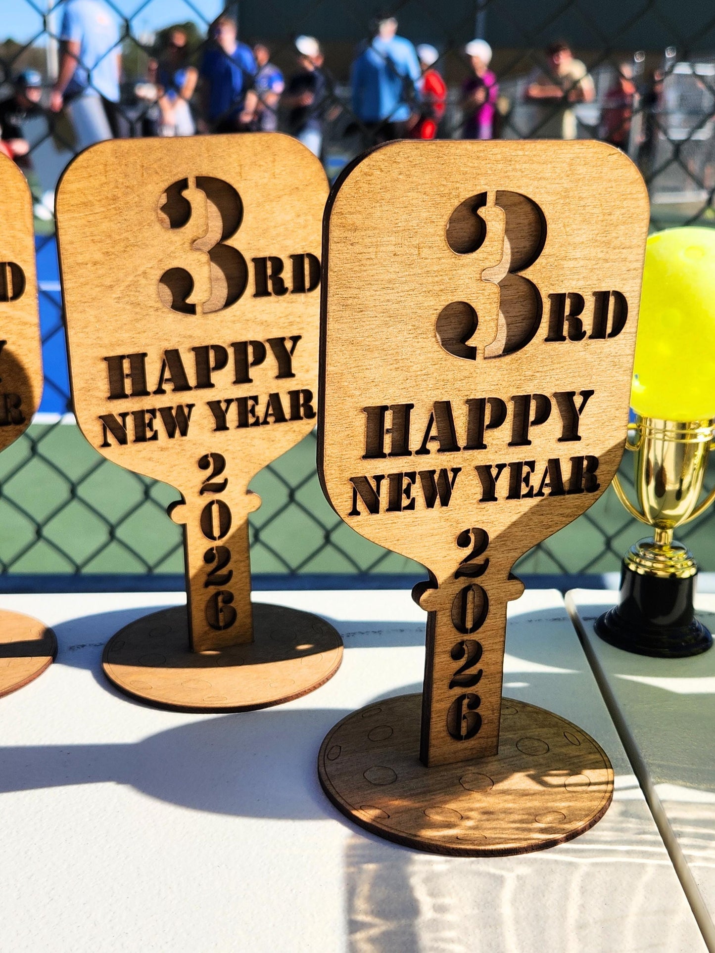 Wholesale Wooden Pickleball Tournament Trophies for 1st, 2nd, and 3rd place - Trophy & Awards for Pickle Ball Players