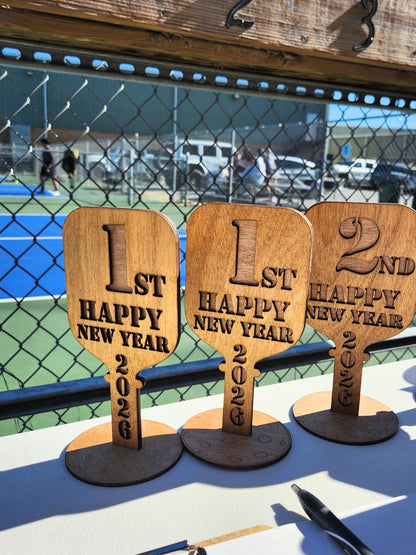 Wholesale Wooden Pickleball Tournament Trophies for 1st, 2nd, and 3rd place - Trophy & Awards for Pickle Ball Players