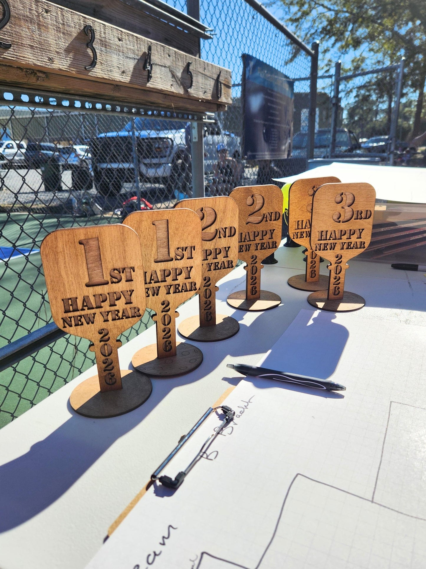 Wholesale Wooden Pickleball Tournament Trophies for 1st, 2nd, and 3rd place - Trophy & Awards for Pickle Ball Players