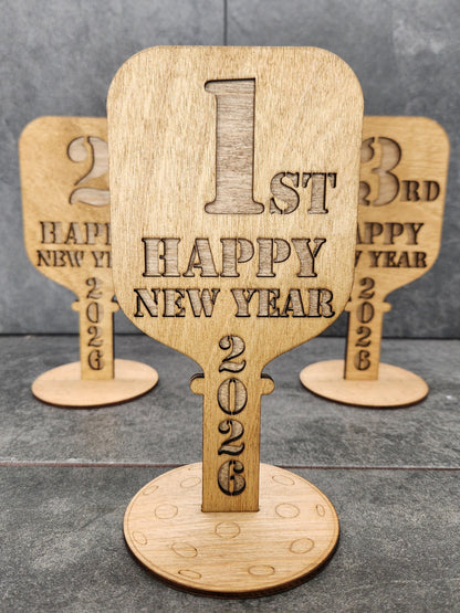 Wholesale Wooden Pickleball Tournament Trophies for 1st, 2nd, and 3rd place - Trophy & Awards for Pickle Ball Players
