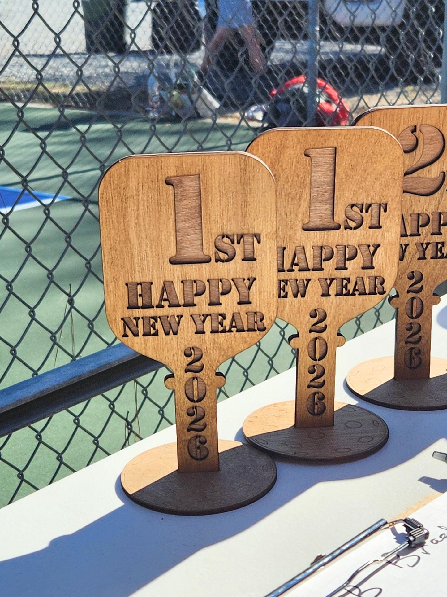 Wholesale Wooden Pickleball Tournament Trophies for 1st, 2nd, and 3rd place - Trophy & Awards for Pickle Ball Players