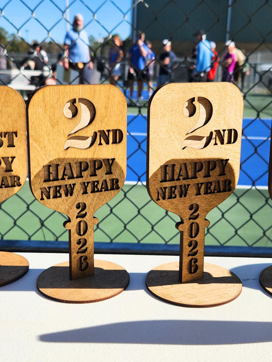 Wooden Pickleball Tournament Trophies for 1st, 2nd, and 3rd place - Trophy & Awards for Pickle Ball Players