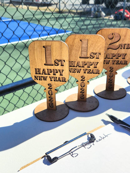 Wholesale Wooden Pickleball Tournament Trophies for 1st, 2nd, and 3rd place - Trophy & Awards for Pickle Ball Players