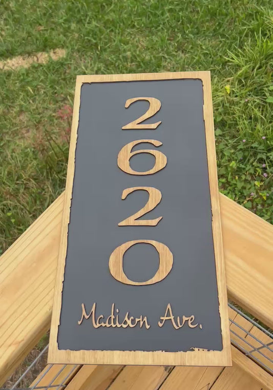Rustic Wooden House Number Sign Personalized Address Plaque Custom Street Name Outdoor Home Decor Porch Wall
