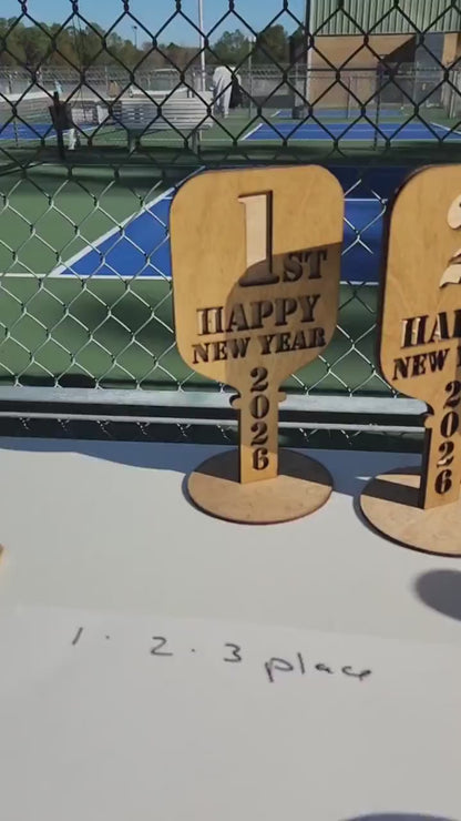 Wholesale Wooden Pickleball Tournament Trophies for 1st, 2nd, and 3rd place - Trophy & Awards for Pickle Ball Players