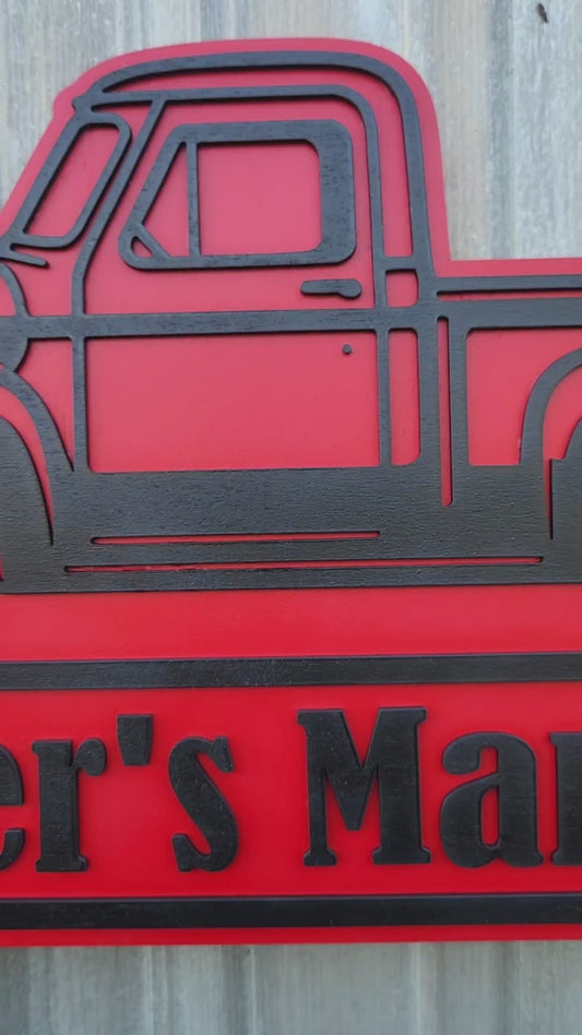 Personalized Vintage Ford F100 Truck Man Cave Sign