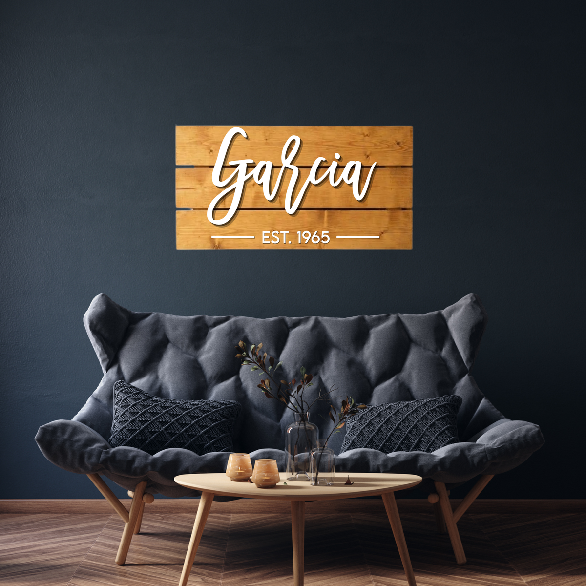 Personalized Live Edge Family Name Sign – Rustic Wooden Last Name Wall Decor