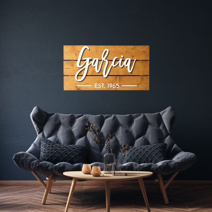 Personalized Live Edge Family Name Sign – Rustic Wooden Last Name Wall Decor