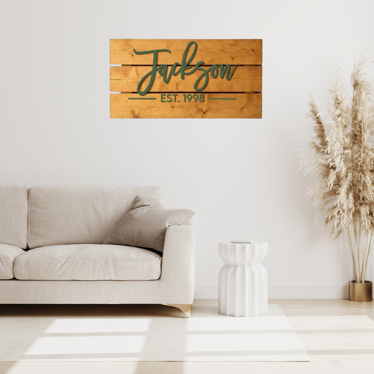 Personalized Live Edge Family Name Sign – Rustic Wooden Last Name Wall Decor
